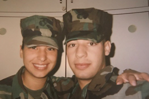 bootcamp photo of young military couple