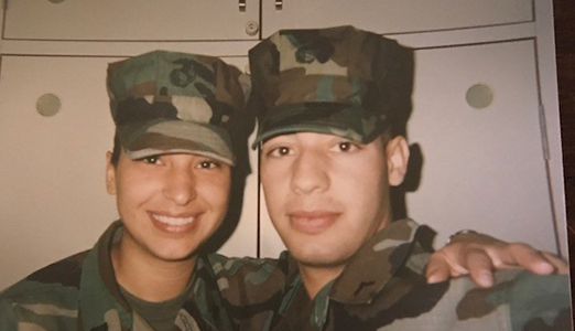 bootcamp photo of young military couple
